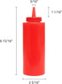 TrueCraftware 12 oz Set 12- - Red Squeeze Condiment Dispensing Bottles of Plastic Squeeze Bottle For Sauces Spreads