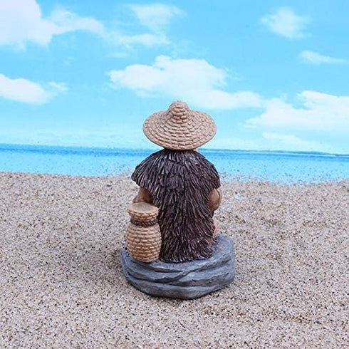 YXQ Mini Fisherman Figurines: Resin Sculpture for Fish Tank and Bonsai Miniature Landscape Indoor Patio Ornaments