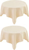 2 Pack Small Square Table Cloth 36X36 Inch Beige Washable Fabric Tablecloth