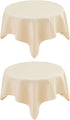 2 Pack Small Square Table Cloth 36X36 Inch Beige Washable Fabric Tablecloth