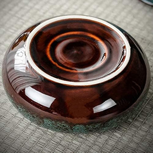 5.7" Ceramic Ashtray with Lids, Windproof Cigarette Ash Holder for Indoor or Outdoor Use
