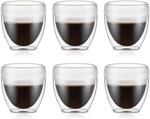 Bodum 8oz Pavina Outdoor Double-Wall Plastic Tumbler, BPA-Free, Set of 6, Clear