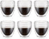 Bodum 8oz Pavina Outdoor Double-Wall Plastic Tumbler, BPA-Free, Set of 6, Clear