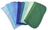 1 Ply Solid Color Flannel Wipes, 8x8 Inches, Set of 10 Assorted Blues and Greens, Made in the USA