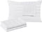 100% Egyptian Cotton King Pillow Protectors, Set of 2, 400 Thread Count, Stripe-White, Zippered Style