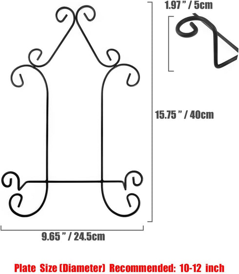 Iron Hanging Display Stand for Art, Photo Holder, Industrial Style Metal Stand for Books, Bowls, Platters (2 Pack)