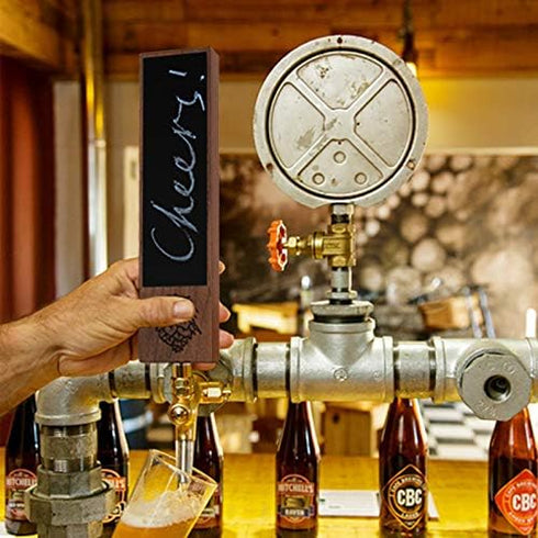 Engraved Beer Tap Handle with Chalkboard, 8"X 2", Walnut Wood Square Beer Tap Handle, Unique Gift for Men