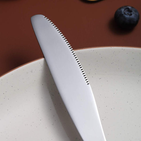 Berglander Dinner Knives Set of 6, Stainless Steel Shiny Mirror Dinner Knife, Dishwasher Safe
