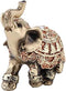 Golden Polyresin Elephant Statue, Lucky Collectible Figurine Gift Home Decor Feng Shui Ornament (Small)