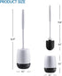 Toilet Brush and Holder Set for Deep Cleaning, Stiff Plastic Bristle, Ventilated Holder (Black Head)
