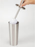 Set mDesign Slim Metal Toilet Brush - Modern Freestanding Holder for Bathroom - Practical With Rust-Resistant Finish