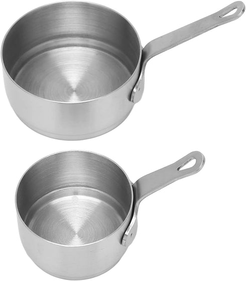 2pcs Sauce Cup 304 Stainless Steel Stackable Mini Sauce Pan with Handle for Banquet Outdoor Picnic, Ramekin Bowls