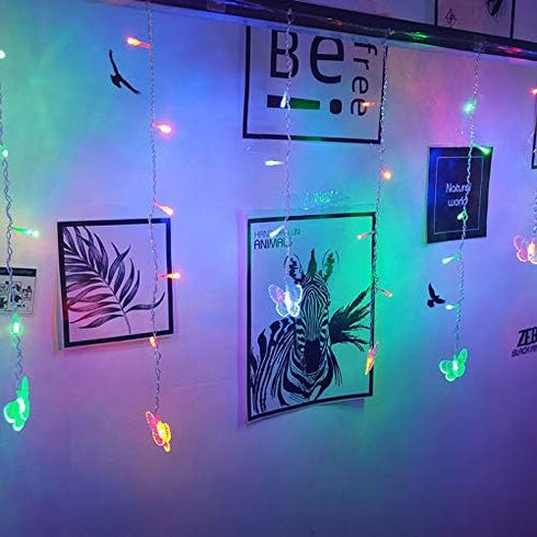 8 120 19.7FT Modes LED Firefly Twinkle Timer String Lights with Remote,Butterfly Curtain Fairy Lights USB Plug