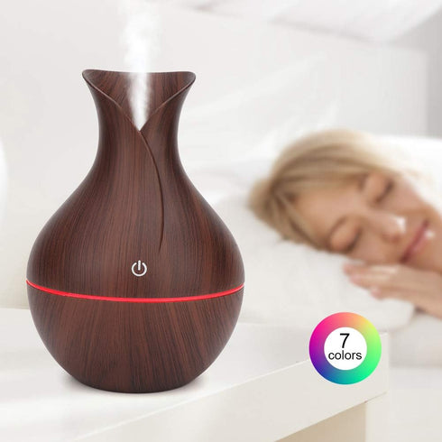 High Capacity Cool Mist Humidifier, for Bedroom, Baby Room, Living Room (Dark Wooden Grain)
