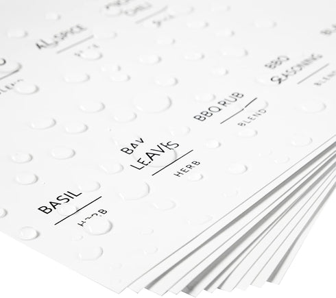 Talented Kitchen 140 Minimalist Spice Jar Labels, Preprinted Waterproof Kitchen Organization Stickers for Spice Jars