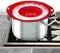 Silicone Boil Over Spill Stopper Lid - FDA Food Grade, BPA-free Instant Pot Cover Fits Openings 6" to 10" (Red)