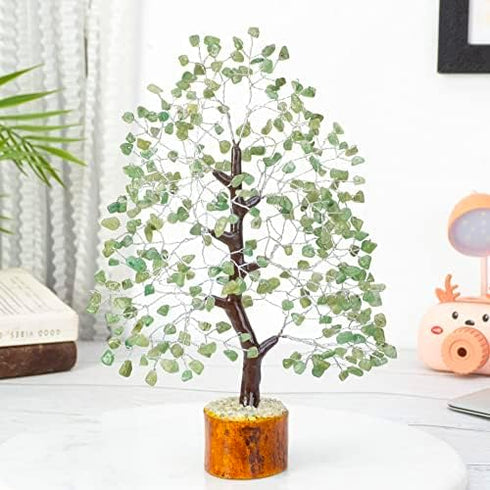 Green Jade Crystals Tree of Life Decor - Healing Crystals Spiritual Gift for Home & Office Decor