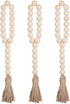 Garneck Wood Bead Garland, Rustic Country Decor Prayer Beads for Home Door Knob Christmas Decoration