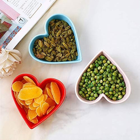 Sizikato Cute Heart Shaped Ceramic Bowl, Salad Bowl, Dessert Bowl, Snack Bowl
