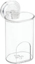 2 Pack mDesign Compact Plastic Suction Storage Center for Bathroom Organization of Toothbrushes, Electric Toothbrushes