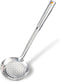 TENTA KITCHEN Stainless Steel Skimmer/Slotted Spoon/Strainer Ladle Dia 16CM with Heat Resistant ABS Handle