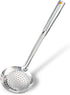 TENTA KITCHEN Stainless Steel Skimmer/Slotted Spoon/Strainer Ladle Dia 16CM with Heat Resistant ABS Handle
