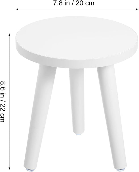 White Plant Stand Stool Wooden: Mid Century Modern Small Round Side Plant Table Heavy Duty Flower Pot Stand Holder Decorative Flower Shelf for Flower Pots End Table