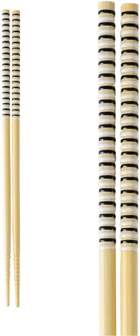 Asahi Koyo 2 Pairs Set Long Cooking Serving Chopsticks, Dishwasher Safe 10.6 Inches Red and Black