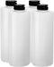 Pinnacle Mercantile Plastic Condiment Squeeze Bottles, Dispensing with Black Flip Top Hinged Cap, Large 32 oz Empty Set