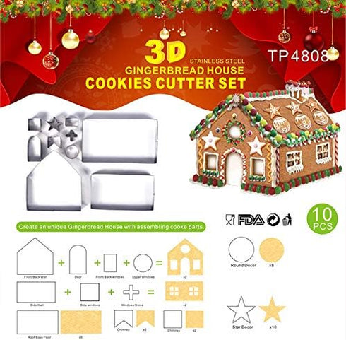 8 Pieces 3D Christmas Snowman Cookie Cutters Stainless Steel Cartoon Biscuit Cutters for Holiday DIY Baking Cake Fondant Sugarcraft Muffin Pastry Bakeware Decoration by Zavaca