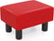 Giantex Small Foot Stool Ottoman, PU Leather Footrest with Storage, Padded Rectangle