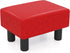Giantex Small Foot Stool Ottoman, PU Leather Footrest with Storage, Padded Rectangle