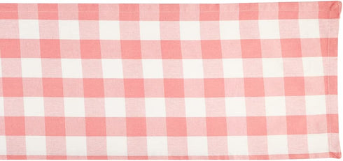 DII Buffalo Check Collection Classic Farmhouse Table Runner, Pink & White, 14x108