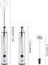 Electric Egg Blender, USB Rechargeable Handheld Egg Beater, Milk Frother for Coffee, Latte, Hot Chocolate (Silver)