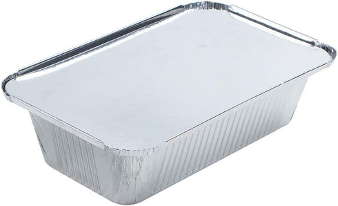 Webake Large Aluminum Foil Tin Pans 9 x 5 inch Disposable Containers, 3 Lb Foil Bread Pan, Pack of 30