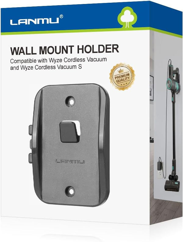 LANMU Wall Mount Holder for Wyze Cordless Vacuum, Hanger Hook with Charging Cable Management Clip