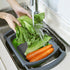 Qimh Collapsible Colander Strainer - Over The Sink Vegetable Fruit Strainer Basket (6 Quart) with Extendable Handles