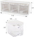 2 Pack 3 Set Hedume Grids Clear Seasoning Box with Handle and Spoon, Seasoning Storage Container Rack Combo