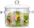 Glass Cooking Pot, 1.7L/57oz Borosilicate Glass Saucepan, Heat-Resistant, Safe for Pasta, Soup, Milk, Tea