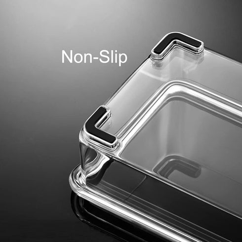 Seasoning Box - 4 Piece Clear Acrylic Spice Pots with Cover and Spoon, Storage Container for Condiments
