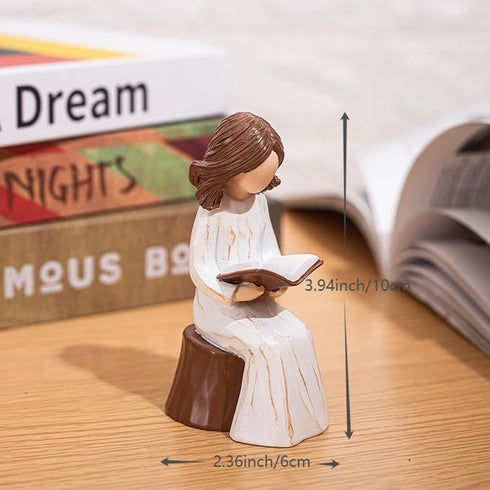 SIGUEJOR Reading Thinker Statue, Aesthetic Book Lover Gift for Women, Readers, Graduates, Students, and Teachers