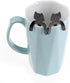 OBANGONG 4 Pcs Mini Cat Hugging Coffee Spoon Set - Tea Soup Sugar Dessert Appetizer Seasoning Bistro Hanging Cup Spoon