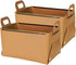 Decorative Small Faux Leather Basket, Set of 2 Brown Collapsible Rectangle Tray Organizer Box for Entryway, Bedside,