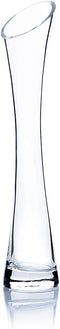 WGV Maria Bud Vase, 2" Width, 10" Height, Clear Slant Cut Opening Glass Floral Container for Decor