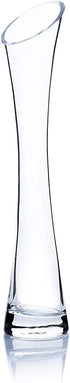 WGV Maria Bud Vase, 2" Width, 10" Height, Clear Slant Cut Opening Glass Floral Container for Decor
