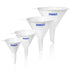 4pc Funnel Nesting Set in BPA Free Plastic for Kitchen Cooking, Home, Car Oil Use (White)
