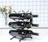 Wine Rack for Countertop, Stainless Steel Metal Storage Shelf for Pantry Cabinet, Holds 6 Bottles, Black