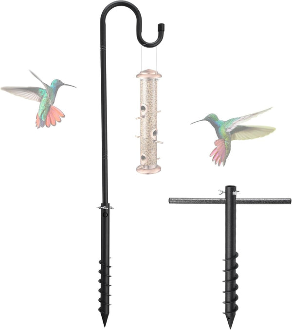 Feblomst Bird Feeder Pole, 108" Shepherds Hooks for Outdoor Heavy Duty, Tall Hummingbird