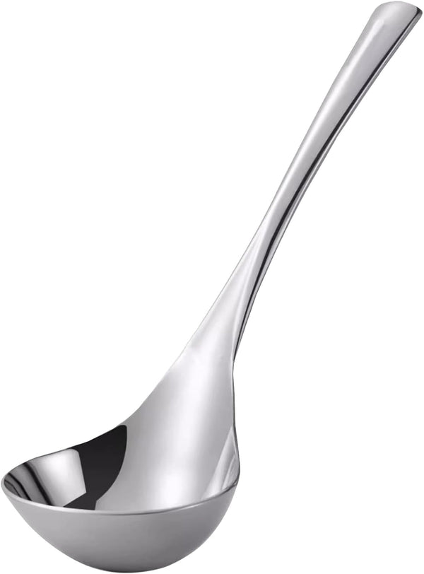 Small Ladle, 8’’ Sauce Gravy Soup Spoon, Hollow Handle, SUS 304 Stainless Steel, 1 Pack (Color: Silver)