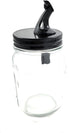 Black Mason Jar Pour Spouts with Flap, 2 Pack Regular Mouth Spouts for Moonshine and Whiskey (USA Made)